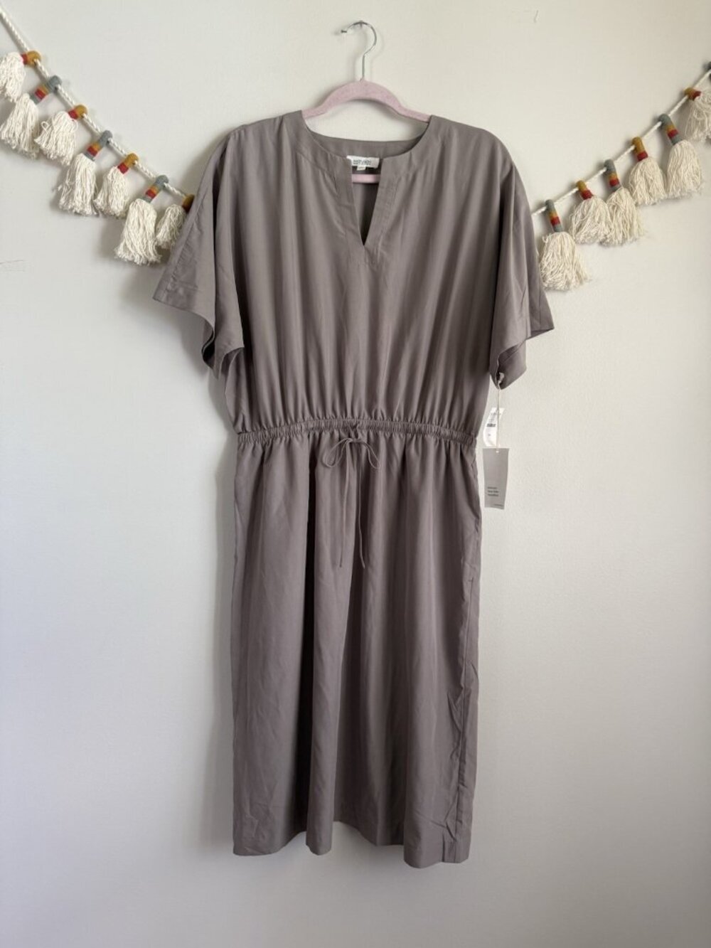Haven Well Within Modal Dolman Sleeve Shirt Dress Gray Loungewear Minimalist NWT